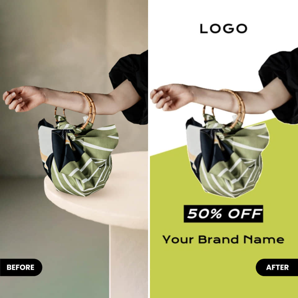 Remove background from photos in BeautyPlus editor before vs after