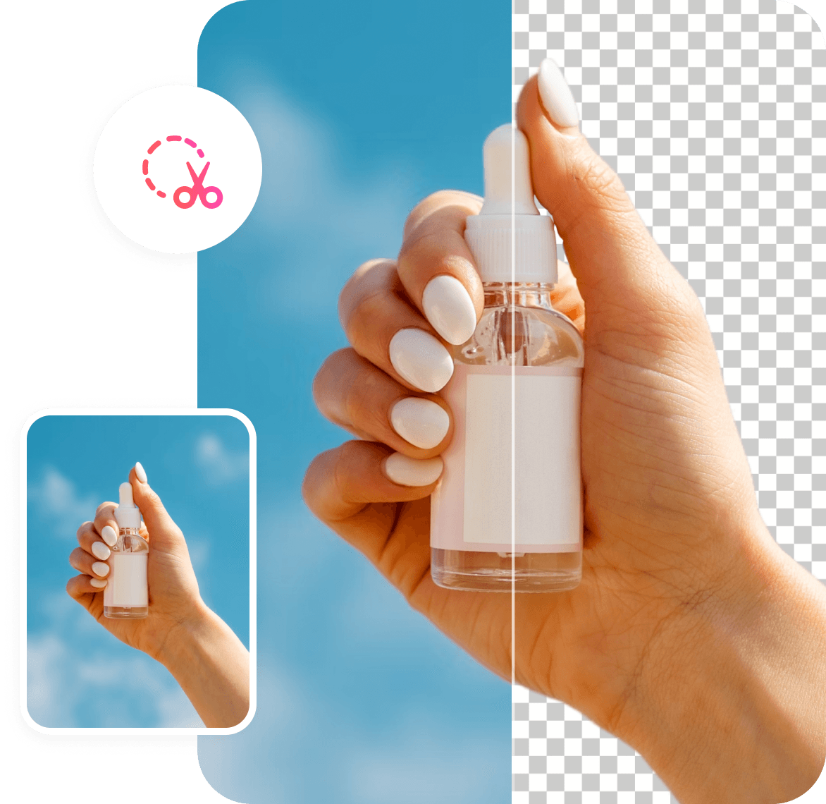 Remove background from photos in BeautyPlus editor before vs after